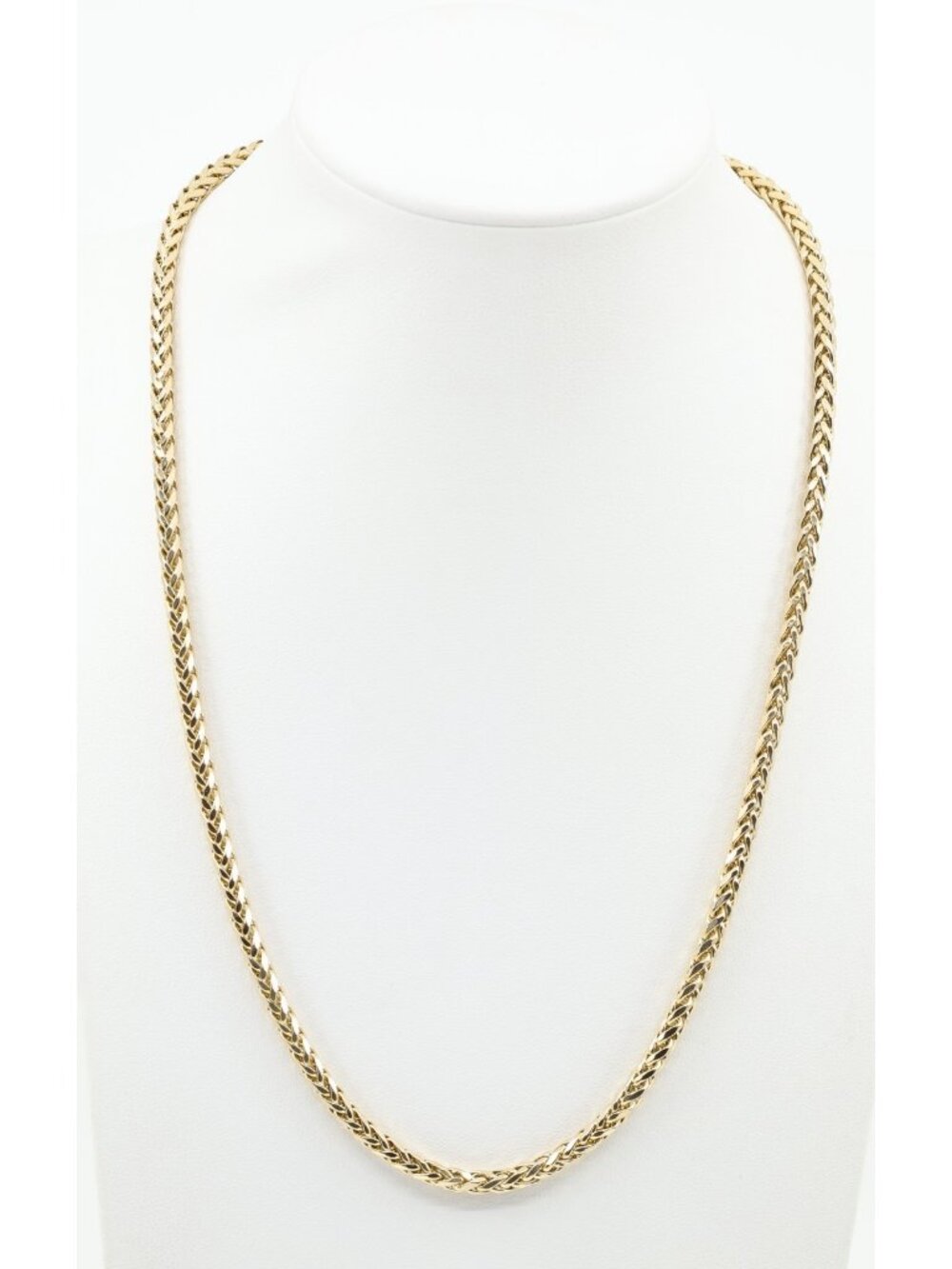 Unique 10K Solid Yellow Gold Designer Rounded Franco Link Chain Necklace - 20" L